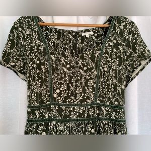 Forest Green Floral Dress
